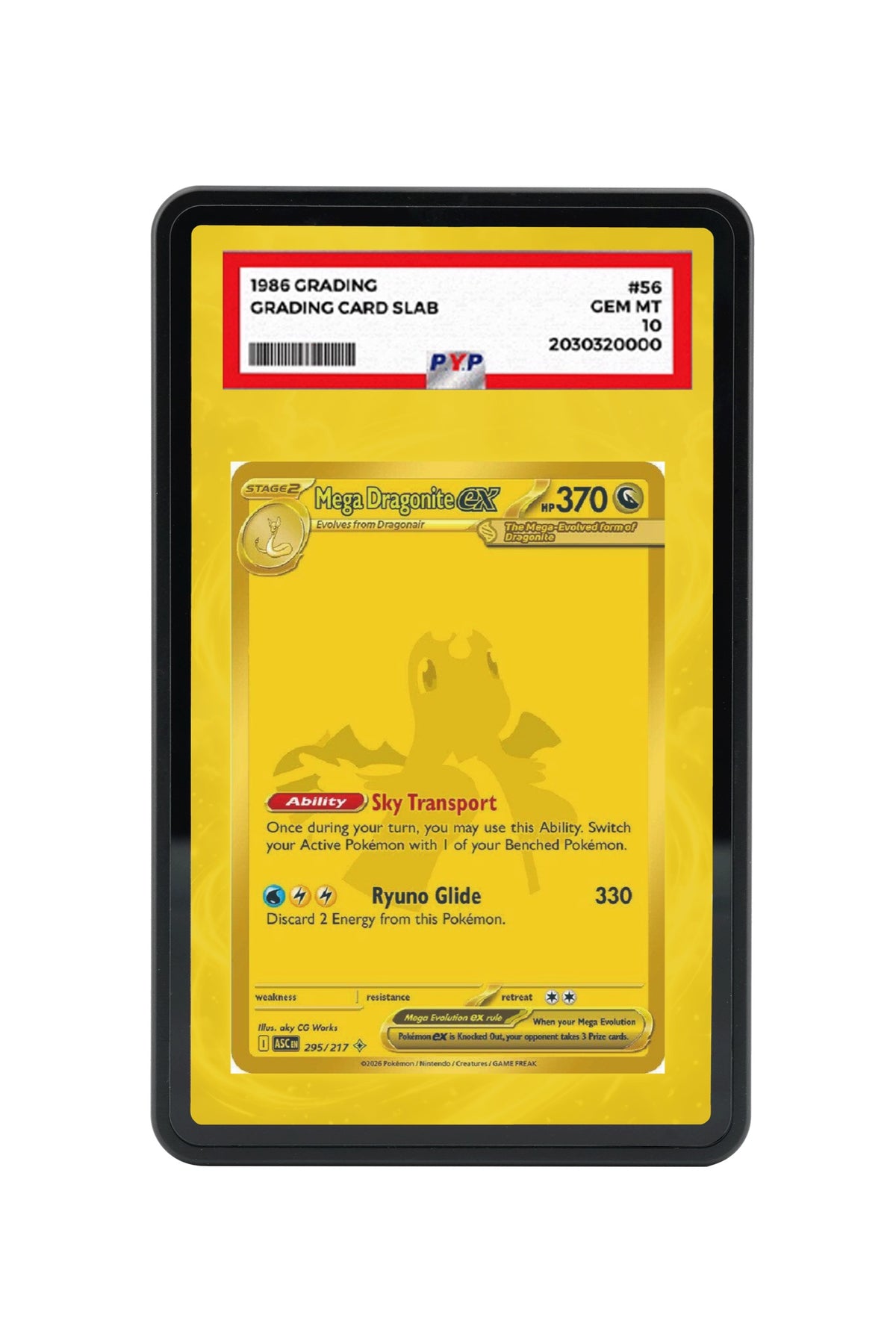 Pokémon TCG Mega Dragonite ex - 295/217 Ascended Heroes #295/217 PSA Grade Case | Gem Mint Sleeve