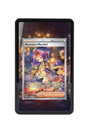 Pokémon TCG Acerola's Mischief Mega Evolution #183/132 Magnetic Card Holder Black frame with matching extended artwork