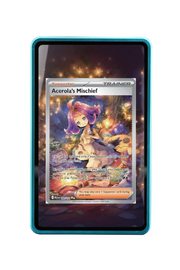 Pokémon TCG Acerola's Mischief Mega Evolution #183/132 Magnetic Card Holder Blue frame with matching extended artwork