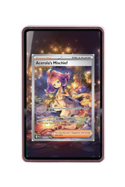 Pokémon TCG Acerola's Mischief Mega Evolution #183/132 Magnetic Card Holder Pink frame with matching extended artwork