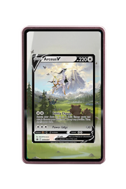 Pokémon TCG Arceus V Sword & Shield - Sword & Shield Promo Cards #SWSH204 Magnetic Card Holder Pink frame with matching extended artwork