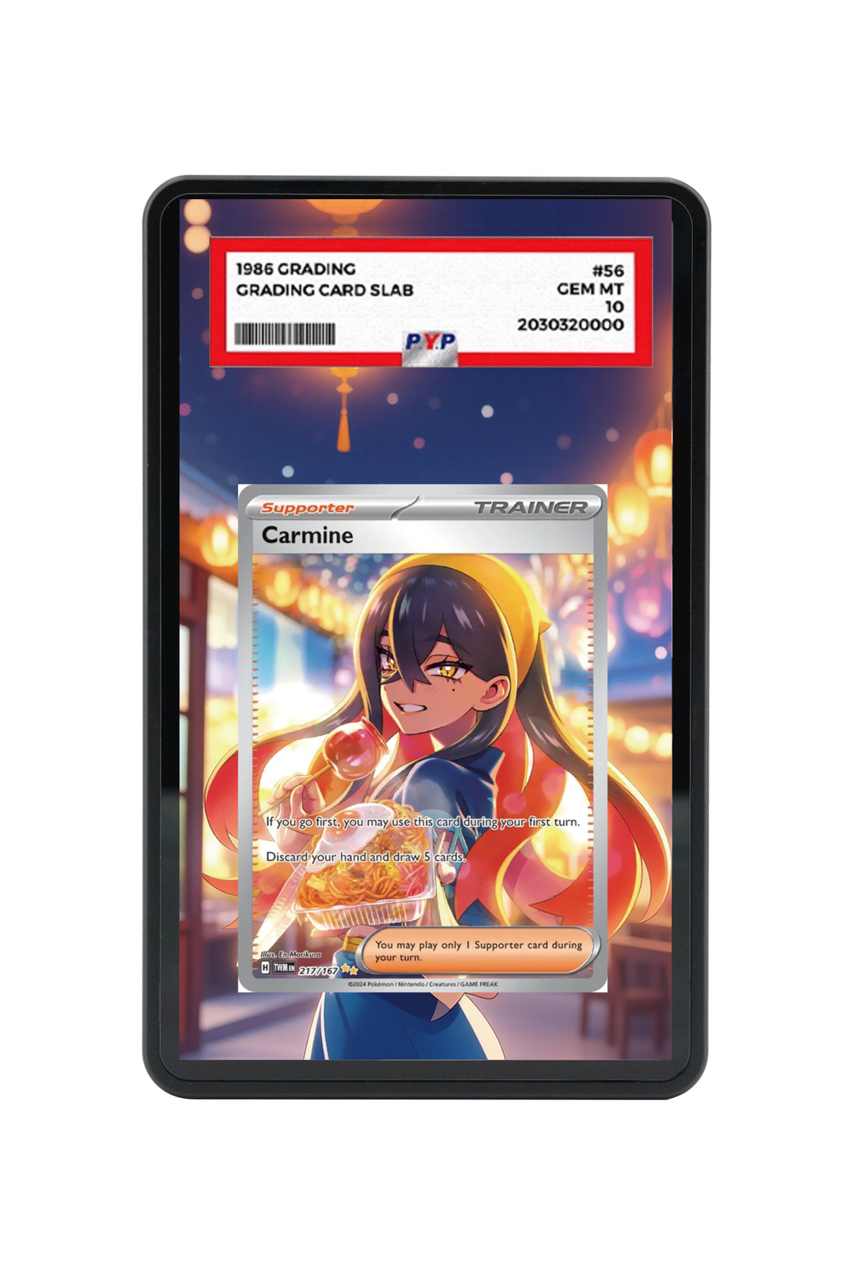 Carmine Twilight Masquerade #217/167 PSA Grade Case with matching extended artwork