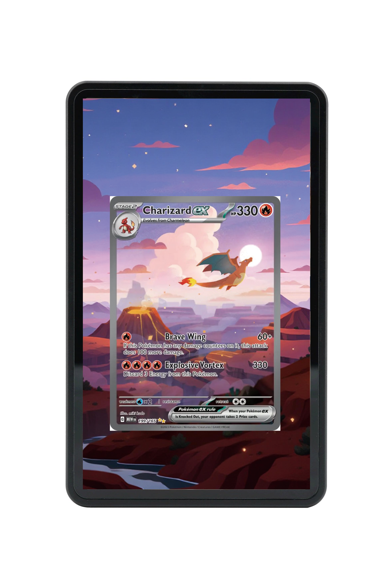 Charizard ex 151 #199/165 Magnetic Card Holder with matching extended artwork