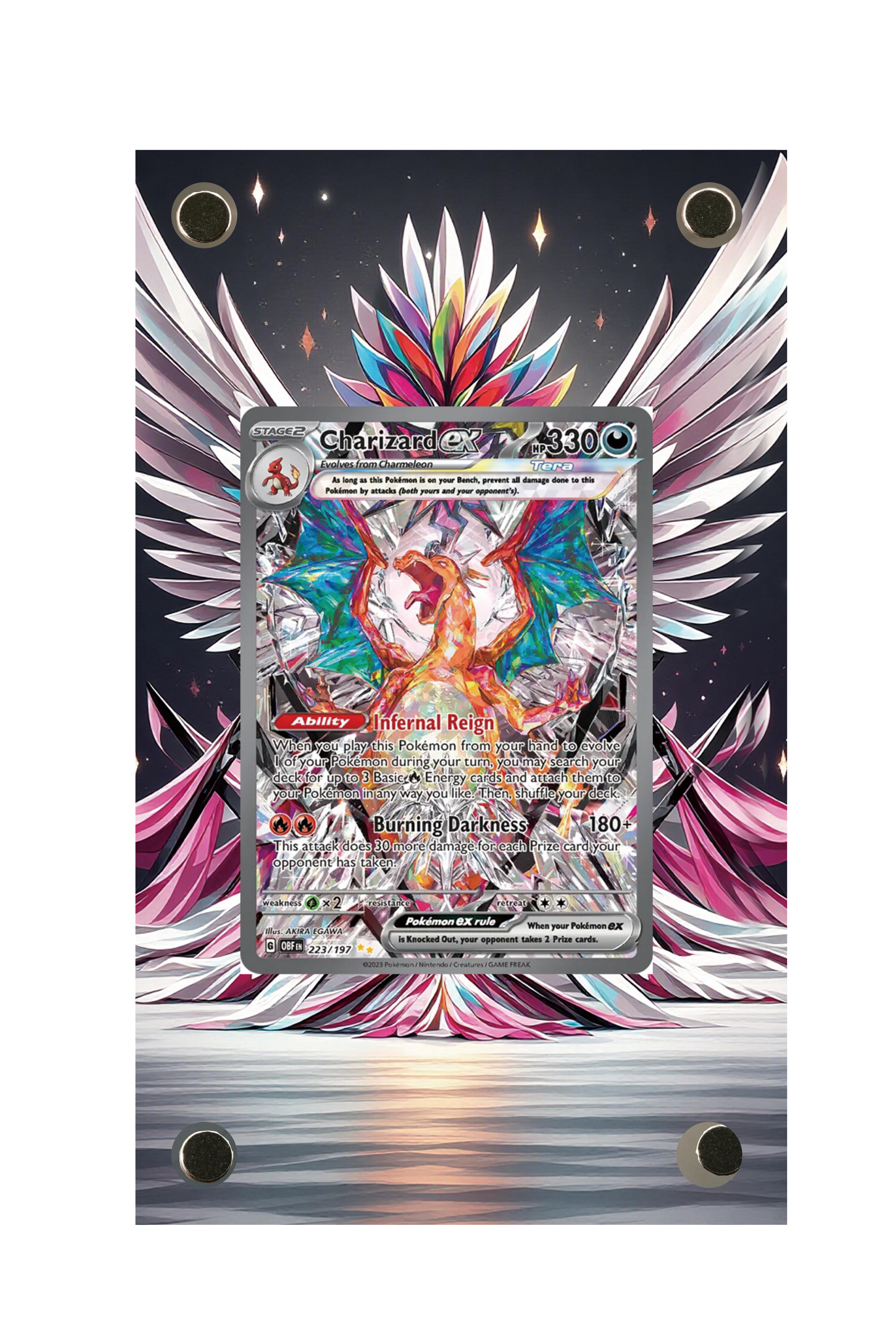 Charizard ex Obsidian Flames #223/197 Display Frame with matching extended artwork