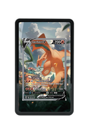 Pokémon TCG Charizard V (Alternate Full Art) Sword & Shield - Brilliant Stars #154/172 Magnetic Card Holder Black frame with matching extended artwork
