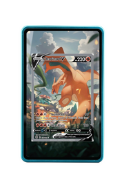 Pokémon TCG Charizard V (Alternate Full Art) Sword & Shield - Brilliant Stars #154/172 Magnetic Card Holder Blue frame with matching extended artwork