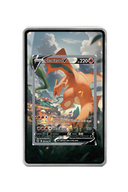 Pokémon TCG Charizard V (Alternate Full Art) Sword & Shield - Brilliant Stars #154/172 Magnetic Card Holder Silver frame with matching extended artwork