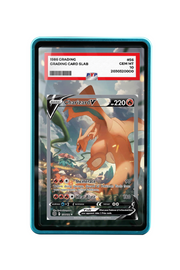 Pokémon TCG Charizard V (Alternate Full Art) Sword & Shield - Brilliant Stars #154/172 PSA Grade Case Blue frame with matching extended artwork