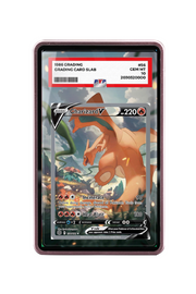 Pokémon TCG Charizard V (Alternate Full Art) Sword & Shield - Brilliant Stars #154/172 PSA Grade Case Pink frame with matching extended artwork
