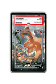 Pokémon TCG Charizard V (Alternate Full Art) Sword & Shield - Brilliant Stars #154/172 PSA Grade Case Silver frame with matching extended artwork