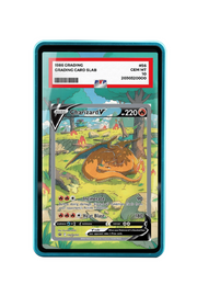 Pokémon TCG Charizard V Sword & Shield - Sword & Shield Promo Cards #SWSH260 PSA Grade Case Blue frame with matching extended artwork