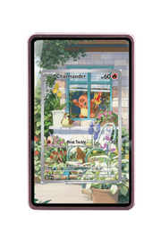 Pokémon TCG Charmander Scarlet & Violet - Scarlet & Violet Promo Cards #44 Magnetic Card Holder Pink frame with matching extended artwork