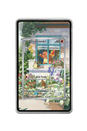 Pokémon TCG Charmander Scarlet & Violet - Scarlet & Violet Promo Cards #44 Magnetic Card Holder Silver frame with matching extended artwork