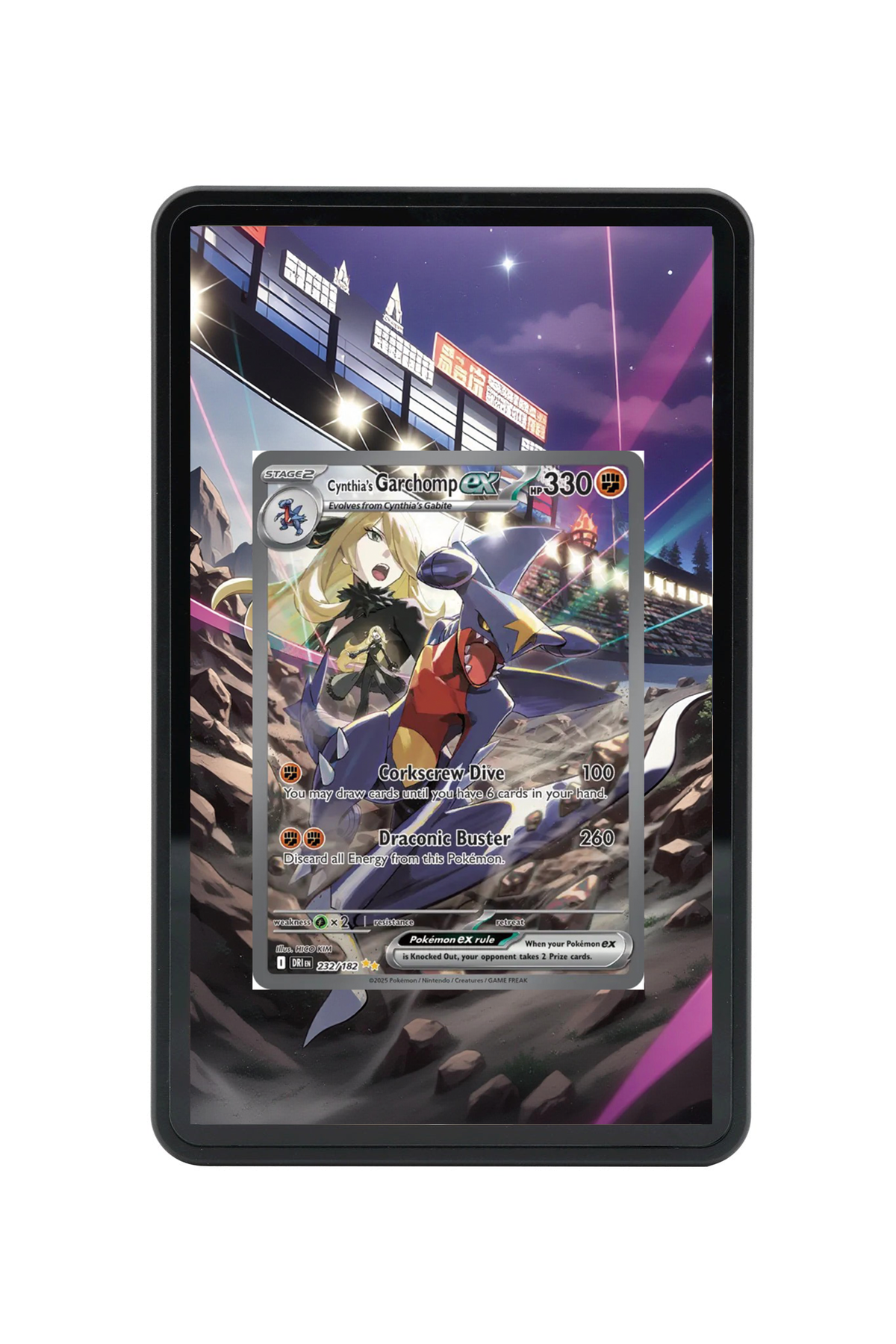 Cynthia's Garchomp ex Destined Rivals #232/182 Magnetic Card Holder with matching extended artwork