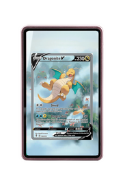 Pokémon TCG Dragonite V (Alternate Full Art) Sword & Shield - Evolving Skies #192/203 Magnetic Card Holder Pink frame with matching extended artwork
