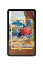 Pokémon TCG Druddigon Sword & Shield - Silver Tempest Trainer Gallery #TG09/TG30 Magnetic Card Holder Black frame with matching extended artwork