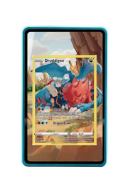 Pokémon TCG Druddigon Sword & Shield - Silver Tempest Trainer Gallery #TG09/TG30 Magnetic Card Holder Blue frame with matching extended artwork