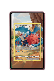 Pokémon TCG Druddigon Sword & Shield - Silver Tempest Trainer Gallery #TG09/TG30 Magnetic Card Holder Pink frame with matching extended artwork