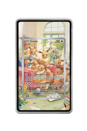 Pokémon TCG Eevee Scarlet & Violet - Twilight Masquerade #188/167 Magnetic Card Holder Silver frame with matching extended artwork