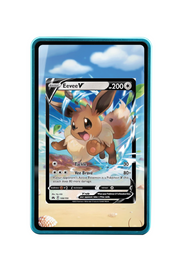 Pokémon TCG Eevee V Sword & Shield - Crown Zenith #108/159 Magnetic Card Holder Blue frame with matching extended artwork