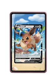 Pokémon TCG Eevee V Sword & Shield - Crown Zenith #108/159 Magnetic Card Holder Pink frame with matching extended artwork