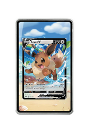 Pokémon TCG Eevee V Sword & Shield - Crown Zenith #108/159 Magnetic Card Holder Silver frame with matching extended artwork