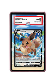 Pokémon TCG Eevee V Sword & Shield - Crown Zenith #108/159 PSA Grade Case Pink frame with matching extended artwork