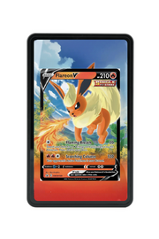 Pokémon TCG Flareon V Sword & Shield - Sword & Shield Promo Cards #SWSH149 Magnetic Card Holder Black frame with matching extended artwork