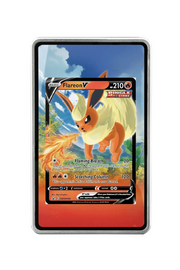 Pokémon TCG Flareon V Sword & Shield - Sword & Shield Promo Cards #SWSH149 Magnetic Card Holder Silver frame with matching extended artwork