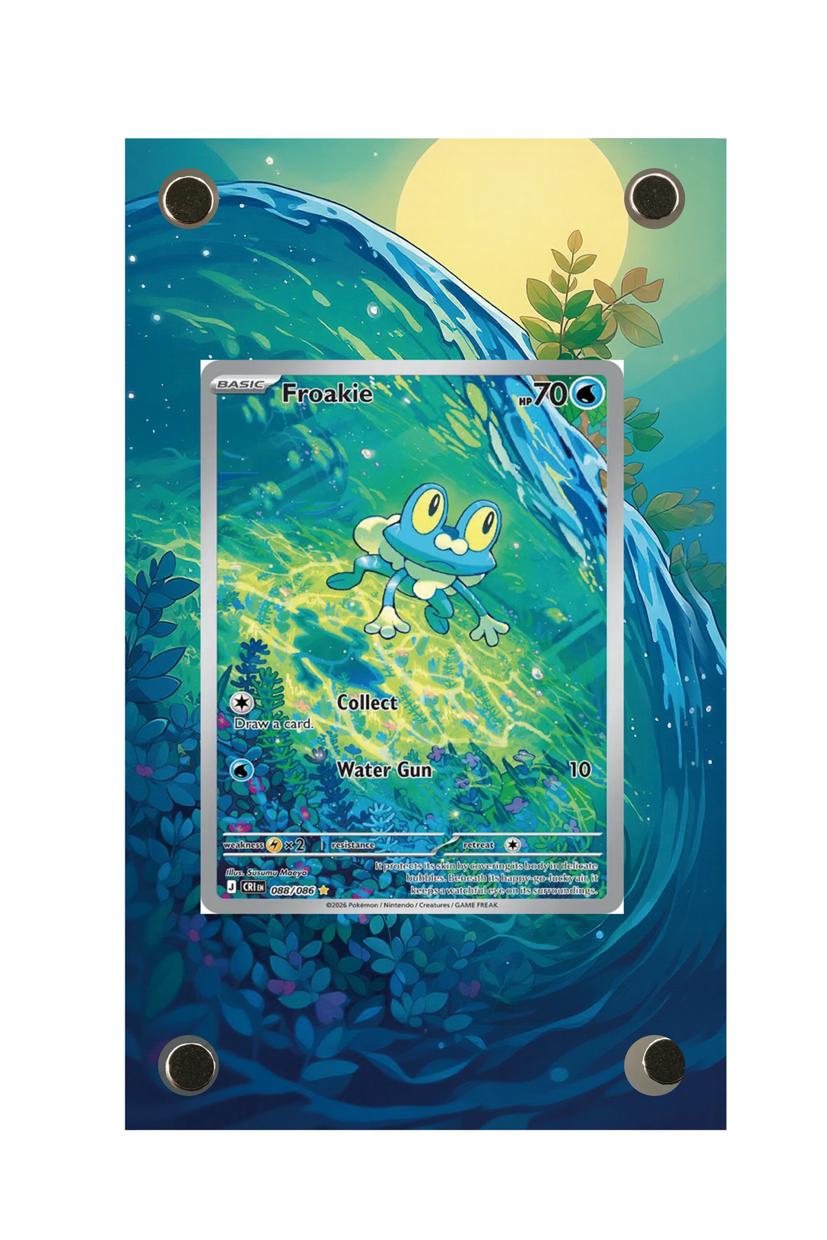 Froakie Chaos Rising #088/086 Display Frame with matching extended artwork