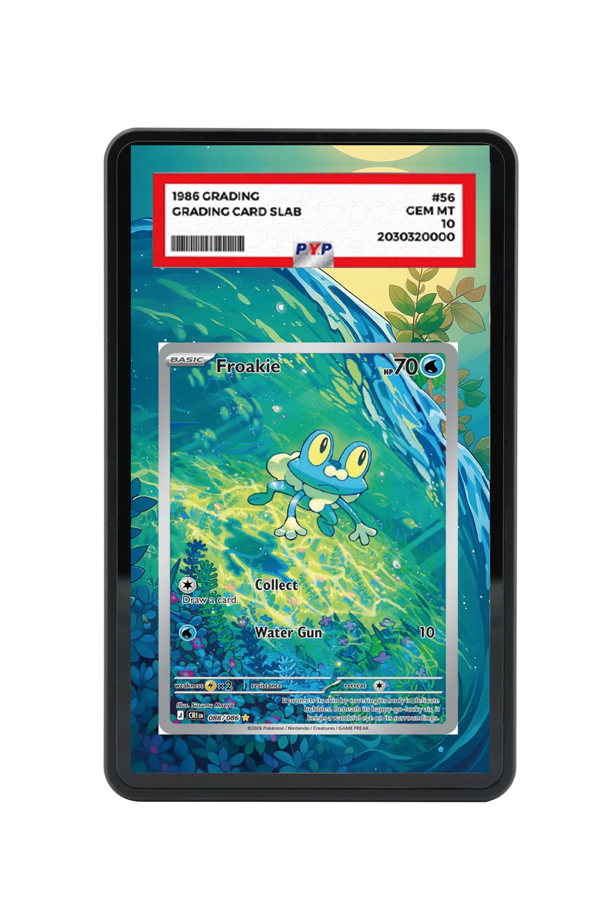 Froakie Chaos Rising #088/086 PSA Grade Case with matching extended artwork