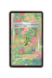 Pokémon TCG Gardenia's Vigor Sword & Shield - Crown Zenith: Galarian Gallery #GG61/GG70 Magnetic Card Holder Pink frame with matching extended artwork
