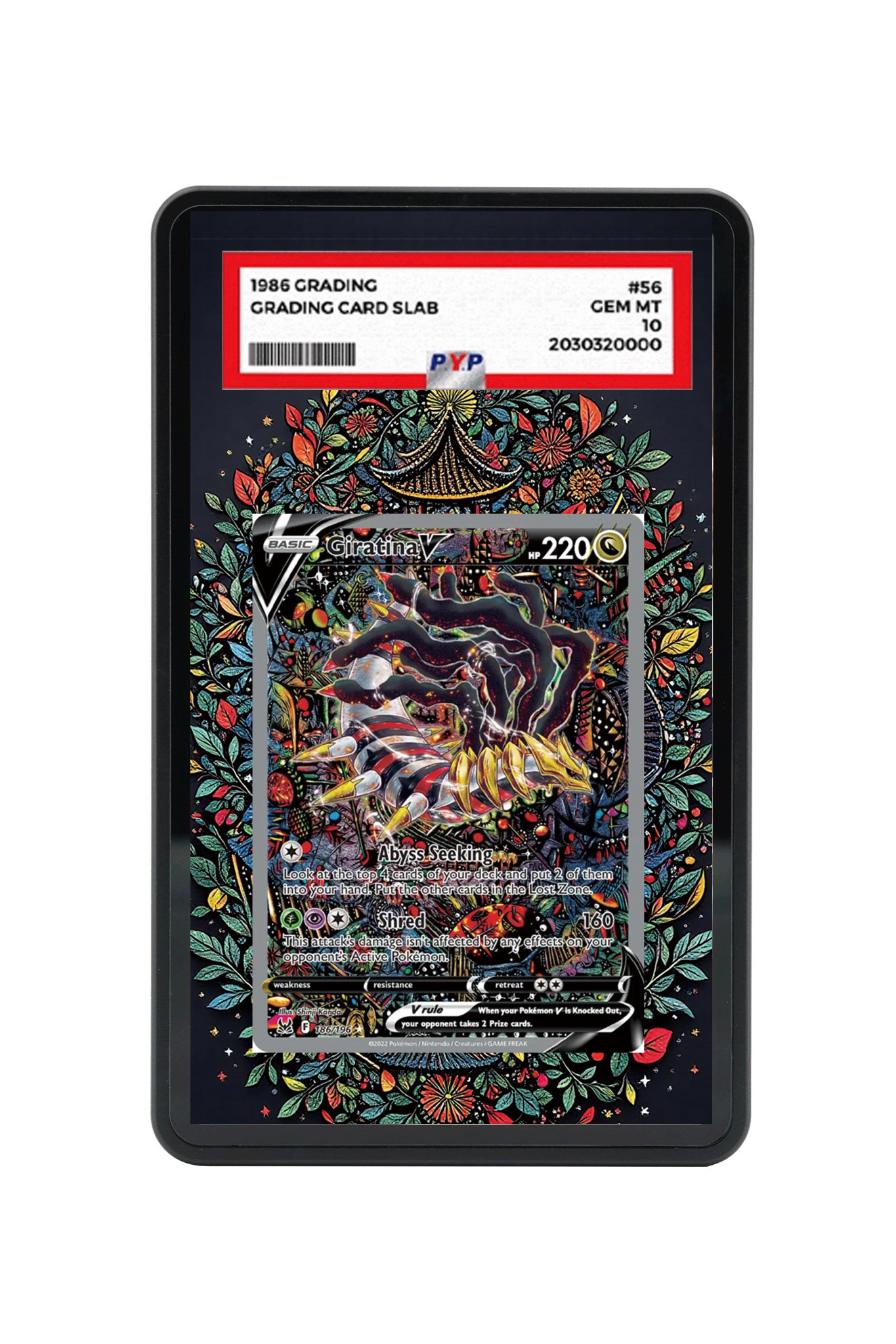 Giratina V Lost Origin #186/196 PSA Grade Case with matching extended artwork