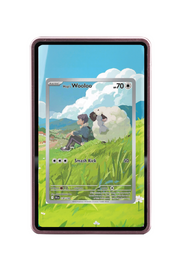Pokémon TCG Hop's Wooloo Scarlet & Violet - Journey Together #170/159 Magnetic Card Holder Pink frame with matching extended artwork