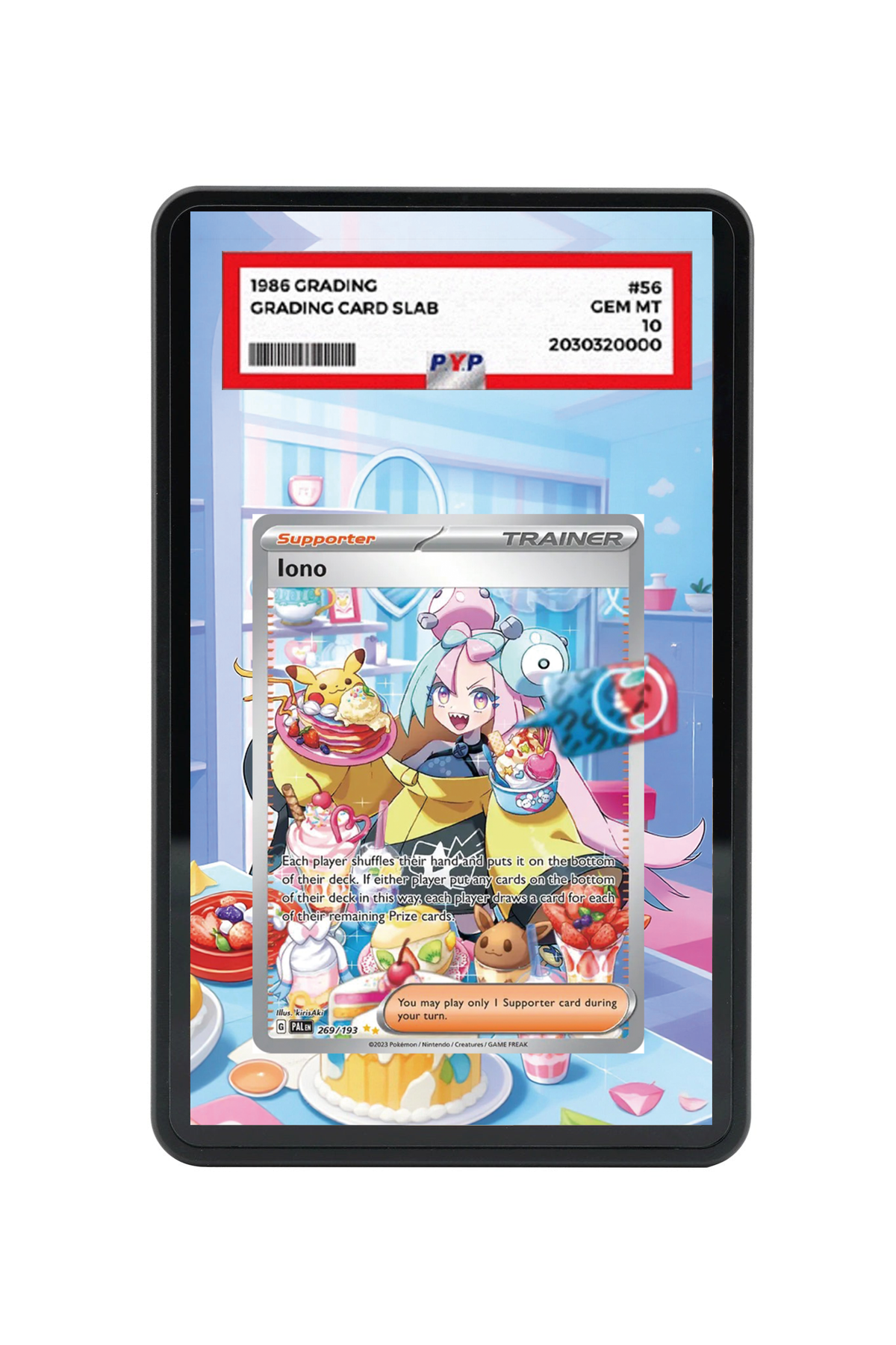 Iono Paldea Evolved #269/193 PSA Grade Case with matching extended artwork