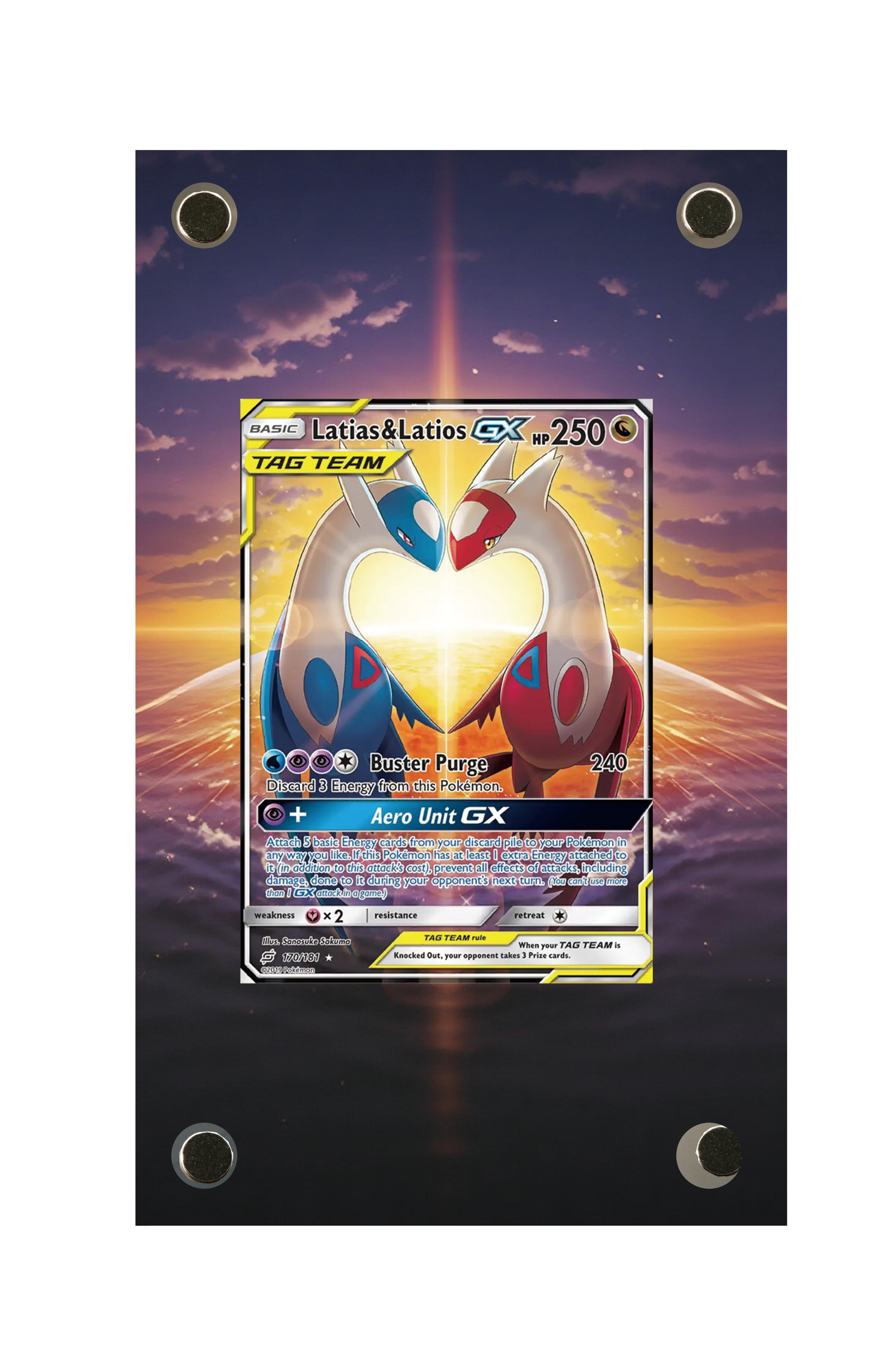 Latias & Latios-GX Team Up #170/181 Display Frame with matching extended artwork