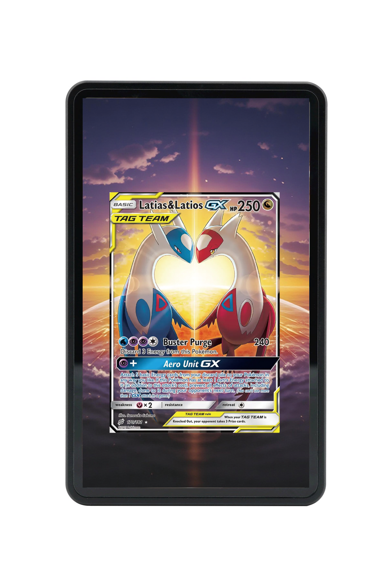 Latias & Latios-GX Team Up #170/181 Magnetic Card Holder with matching extended artwork