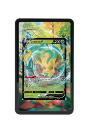 Pokémon TCG Leafeon V Sword & Shield - Evolving Skies #007/203 Magnetic Card Holder Black frame with matching extended artwork