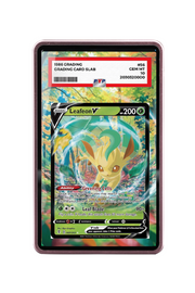 Pokémon TCG Leafeon V Sword & Shield - Evolving Skies #007/203 PSA Grade Case Pink frame with matching extended artwork