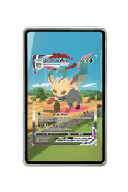 Pokémon TCG Leafeon VMAX (Alternate Art Secret) Sword & Shield - Evolving Skies #205/203 Magnetic Card Holder Silver frame with matching extended artwork