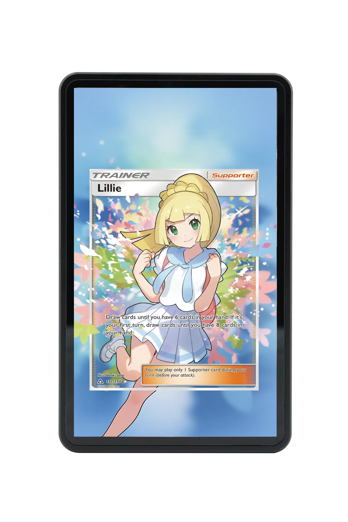 Lillie Ultra Prism #151/156 Magnetic Card Holder with matching extended artwork