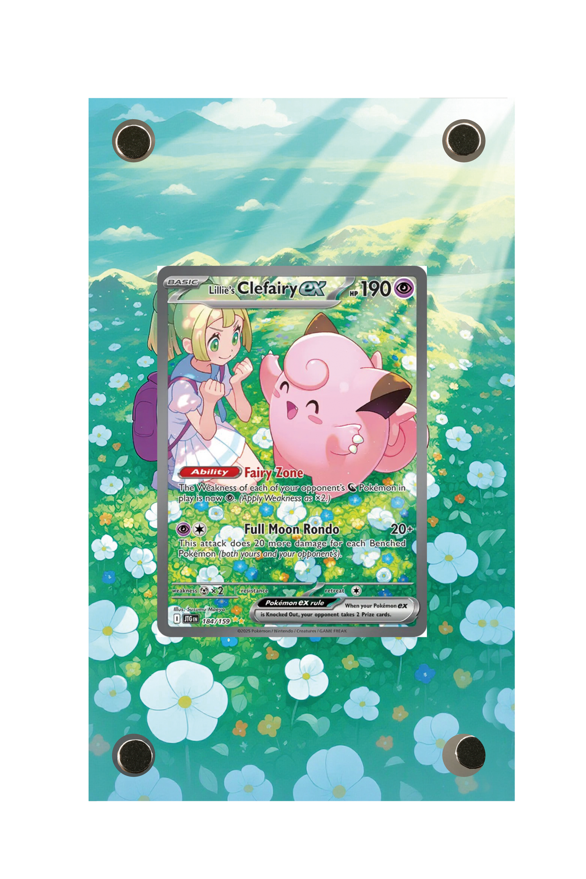 Lillie's Clefairy ex Journey Together #184/159 Display Frame with matching extended artwork