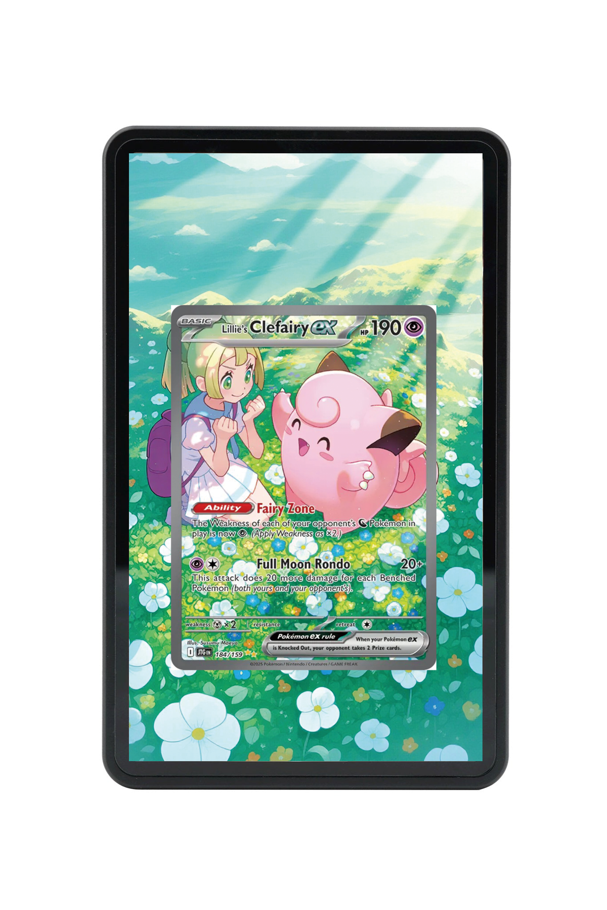 Lillie's Clefairy ex Journey Together #184/159 Magnetic Card Holder with matching extended artwork