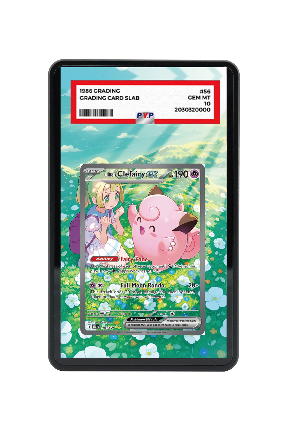 Lillie's Clefairy ex Journey Together #184/159 PSA Grade Case with matching extended artwork