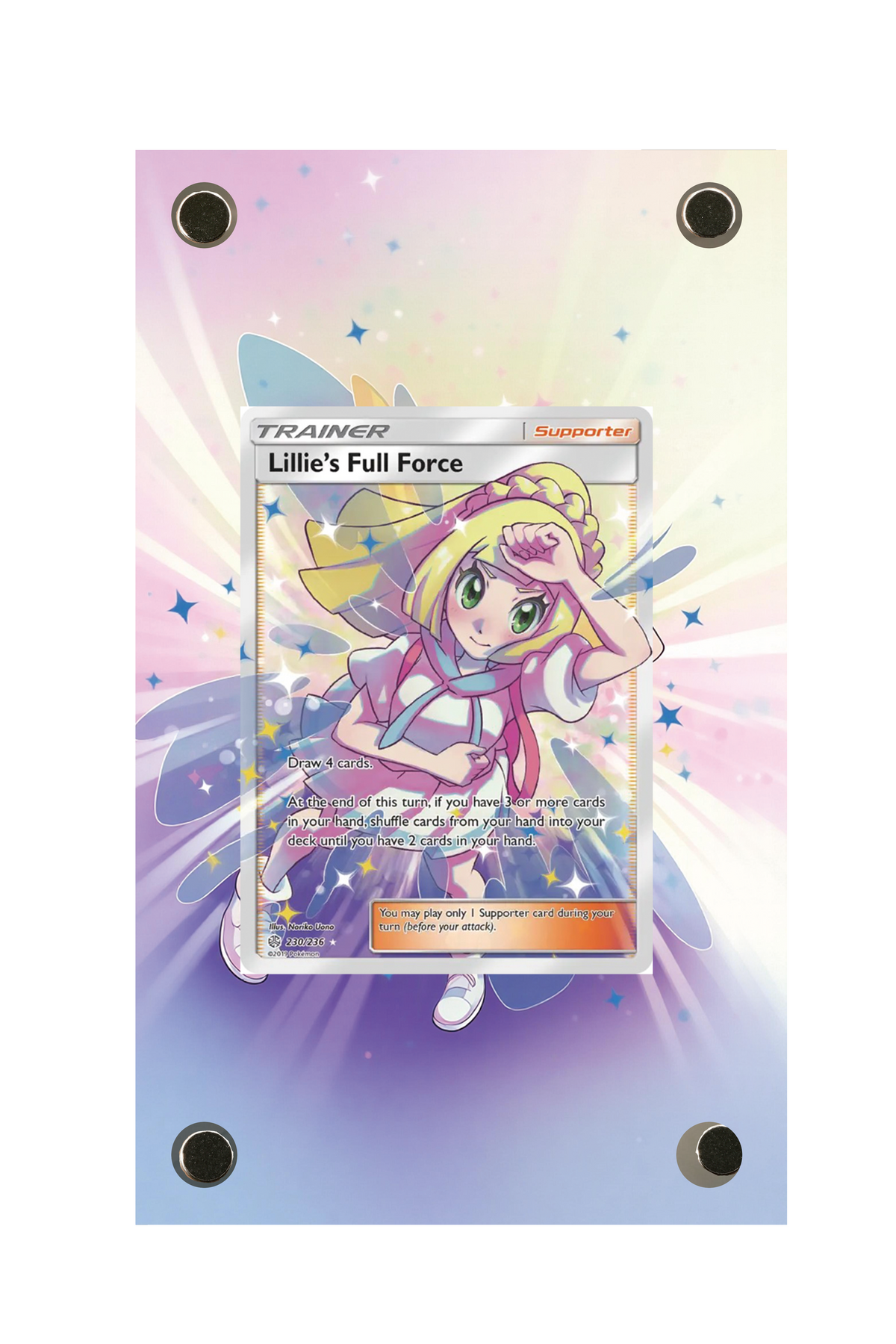 Lillie's Full Force Cosmic Eclipse #230/236 Display Frame with matching extended artwork