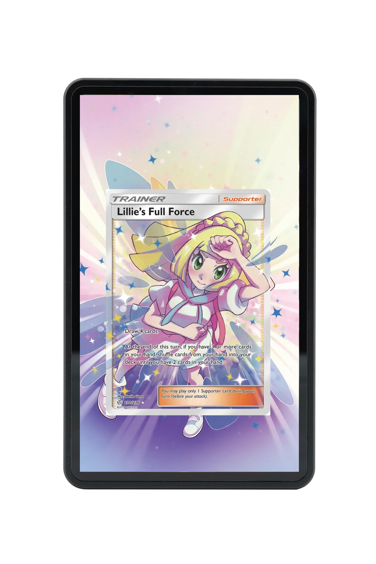 Lillie's Full Force Cosmic Eclipse #230/236 Magnetic Card Holder with matching extended artwork