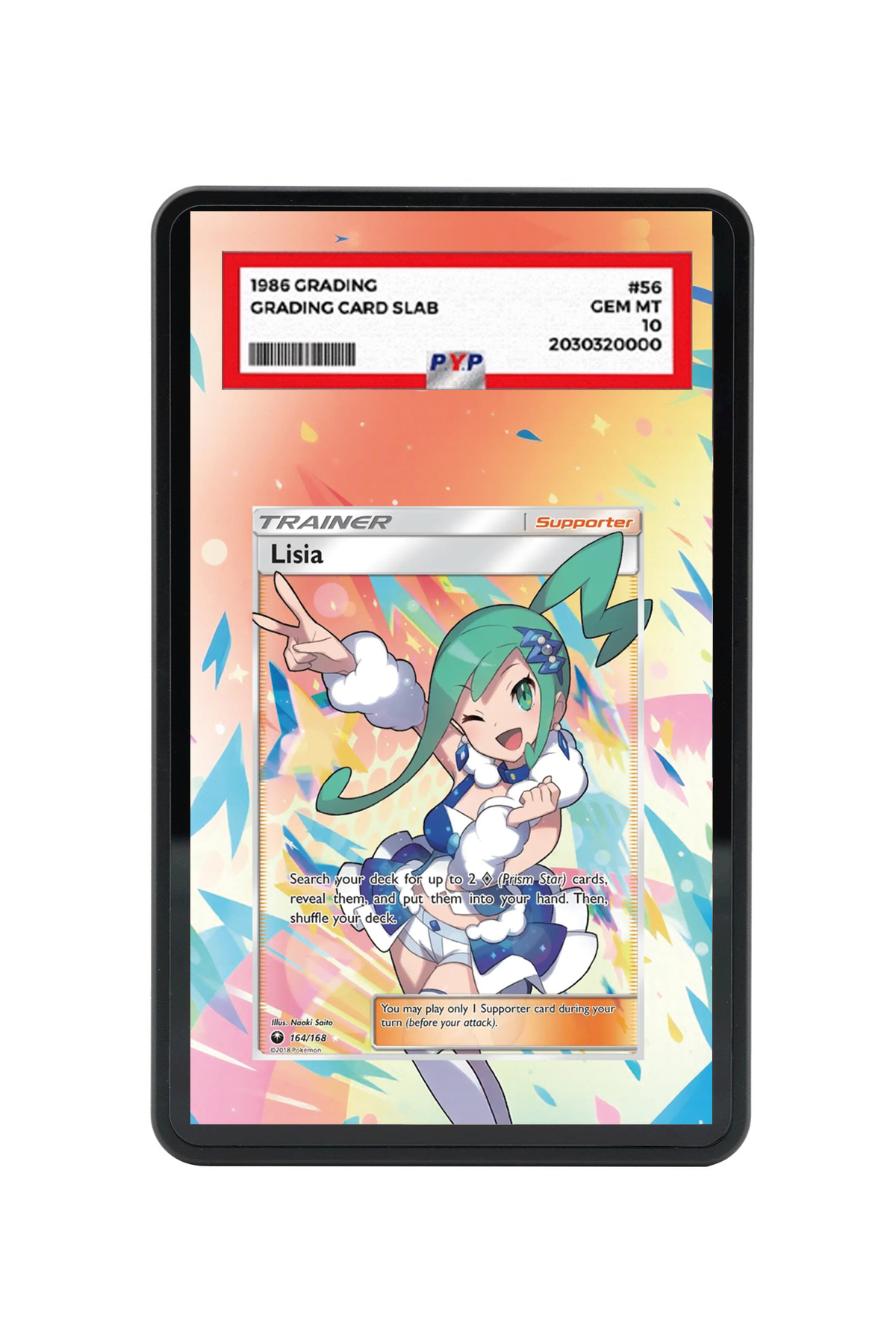 Lisia Celestial Storm #164/168 PSA Grade Case with matching extended artwork