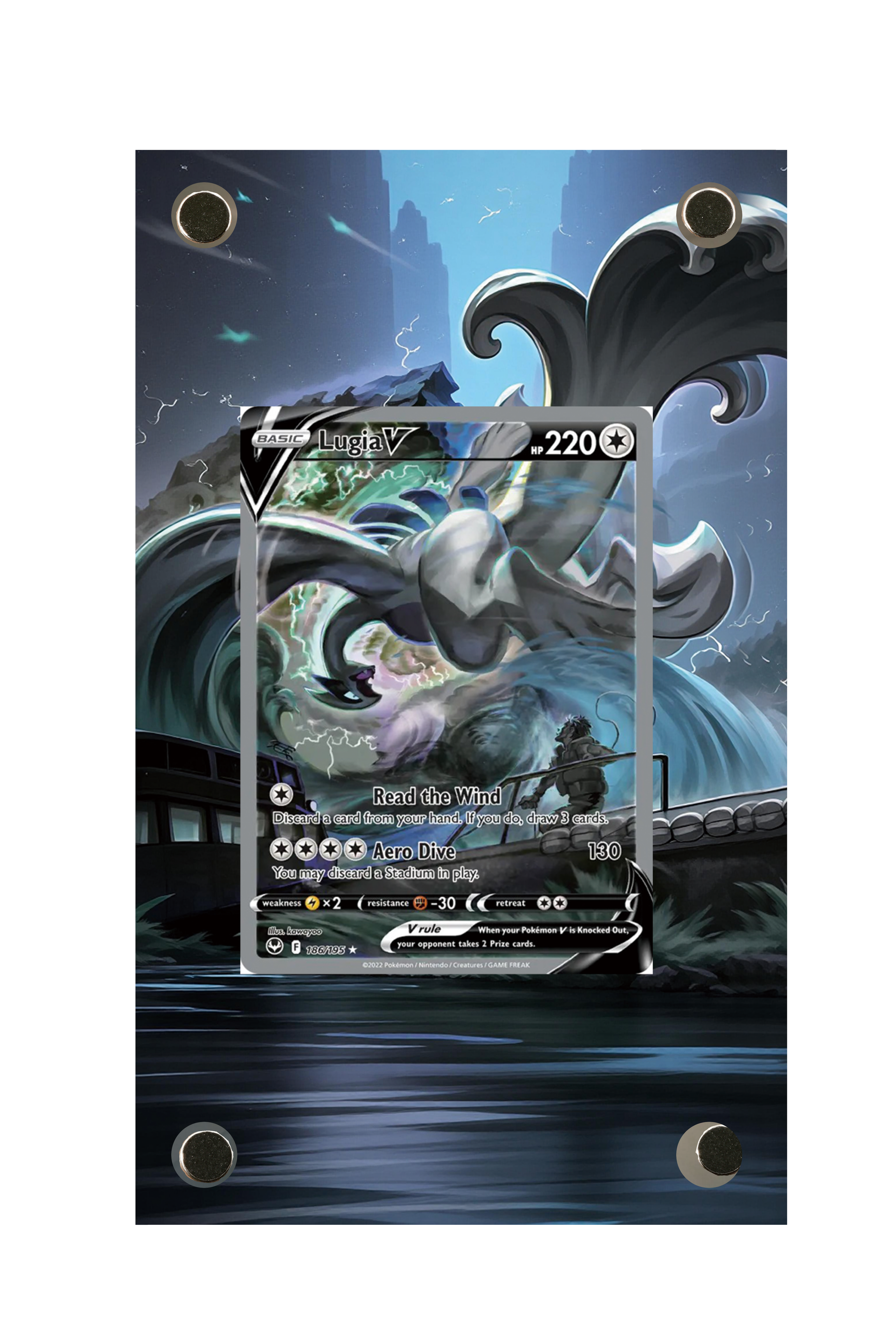 Lugia V Silver Tempest #186/195 Display Frame with matching extended artwork
