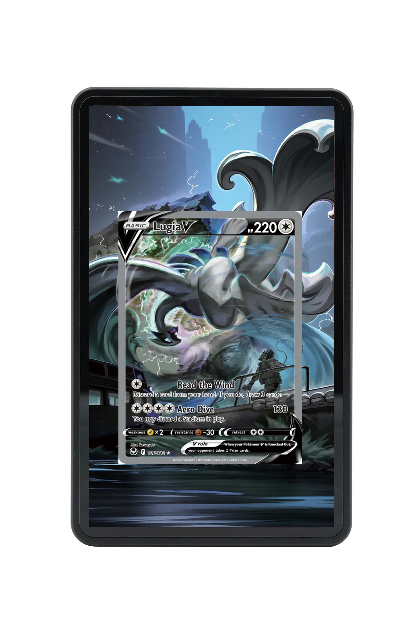 Lugia V Silver Tempest #186/195 Magnetic Card Holder with matching extended artwork
