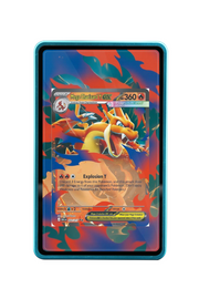 Pokémon TCG Mega Charizard Y ex - 022/217 Ascended Heroes #022/217 Magnetic Card Holder Blue frame with matching extended artwork